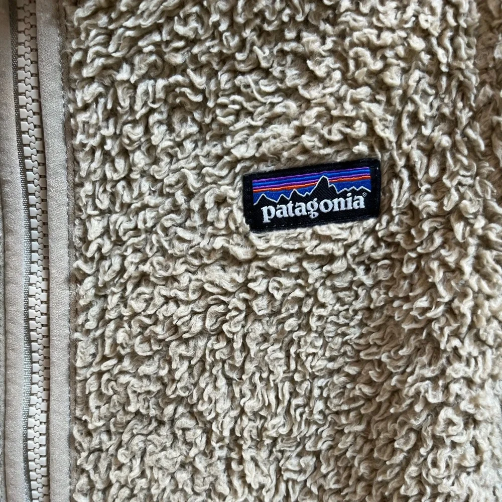 Patagonia Los Gatos Cream Vest Full Zipper Polyester Kids Size XL
